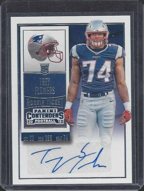 TREY FLOWERS 2015 PANINI CONTENDERS ROOKIE TICKET PATRIOTS TRUE RC AUTO #136