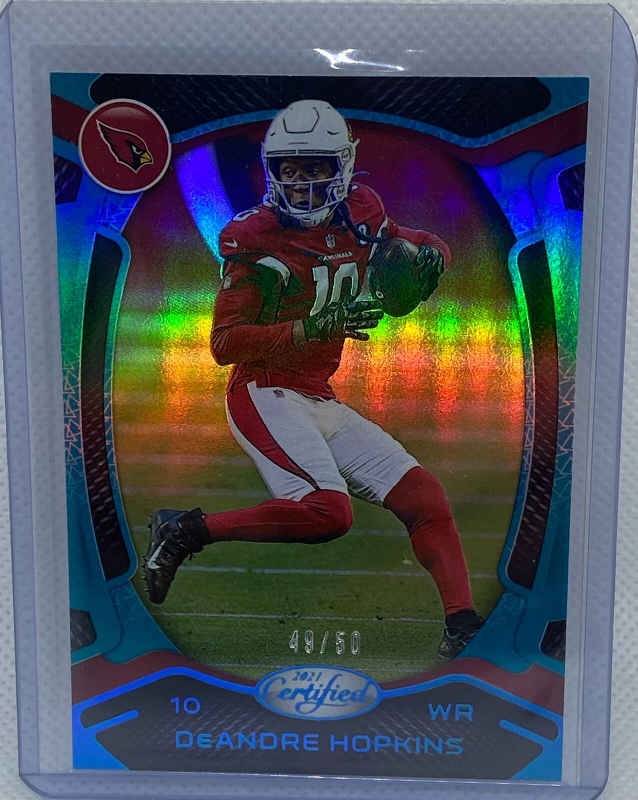 DEANDRE HOPKINS 2021 PANINI CERTIFIED MIRROR BLUE #D 49/50