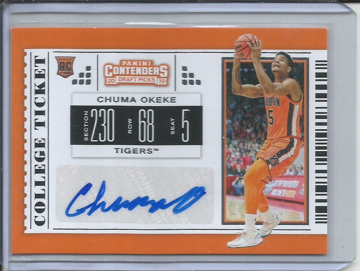 CHUMA OKEKE 2019 PANINI CONTENDERS COLLEGE TICKET AUTO ROOKIE RC MAGIC