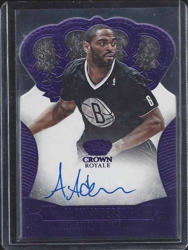 ALAN ANDERSON 2013-14 PREFERRED CROWN ROYALE PURPLE DIE CUT ON CARD AUTO #D /25