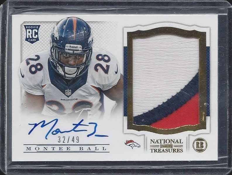 MONTEE BALL 2013 NATIONAL TREASURES GOLD RPA 3 COLOR JUMBO PATCH AUTO RC #D /49