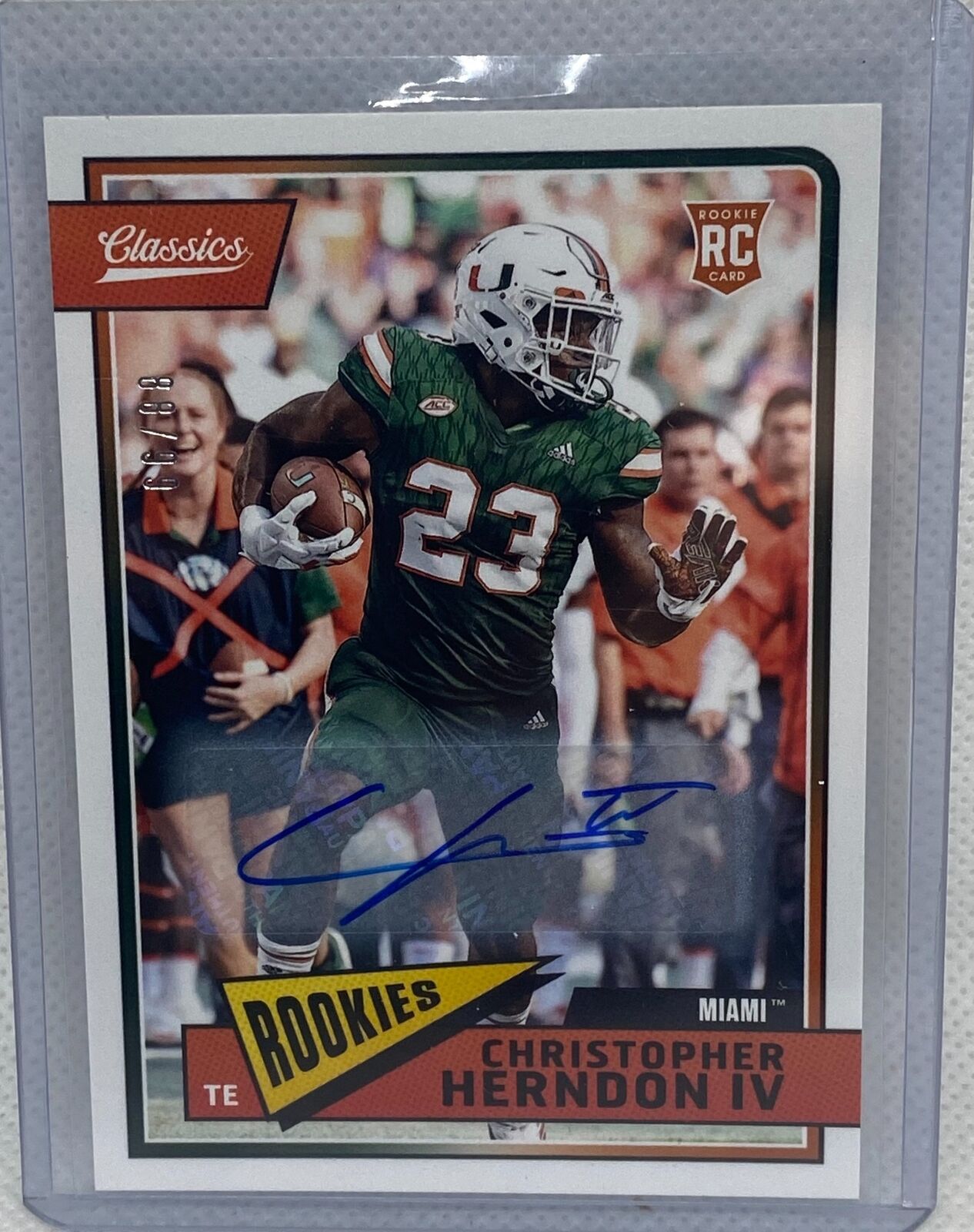 CHRISTOPHER HERNDON IV 2018 PANINI CLASSICS AUTO RC #D 88/99
