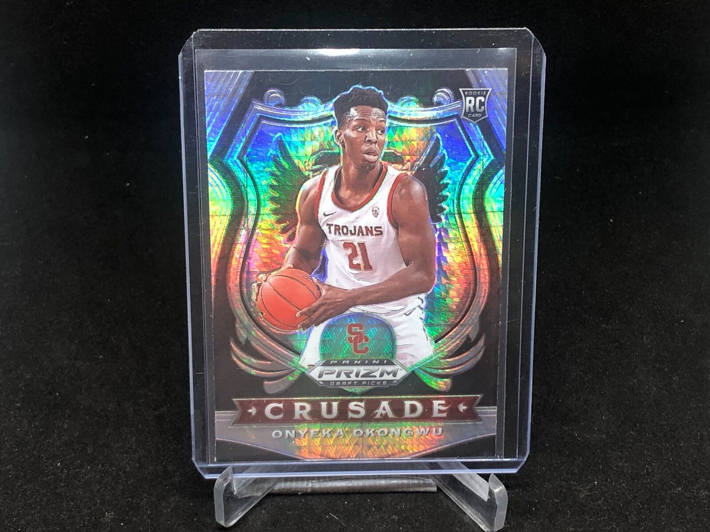 ONYEKA OKONGWU 2020-21 PANINI PRIZM DRAFT PICKS CRUSADE HYPER PRIZM RC # 85