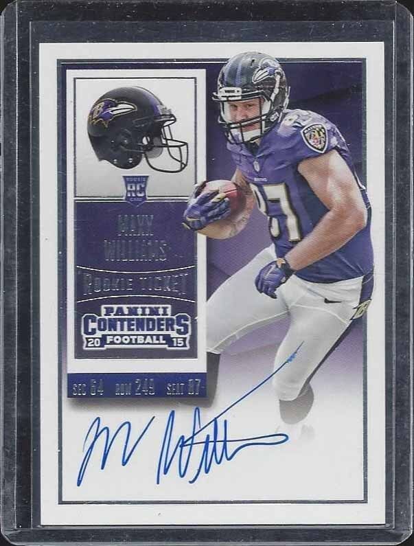 MAXX WILLIAMS 2015 PANINI CONTENDERS ROOKIE TICKET RAVENS AUTO RC #227