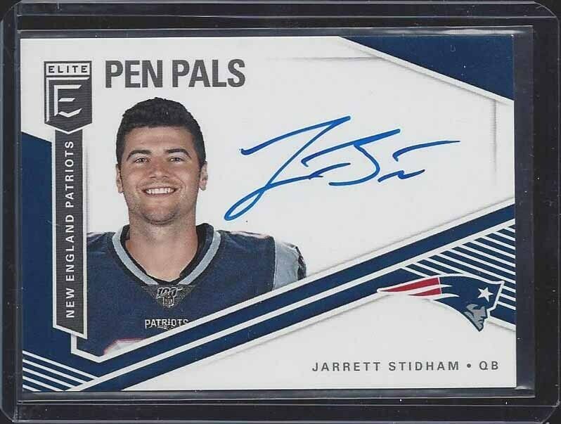 JARRETT STIDHAM 2019 PANINI ELITE PEN PALS BLUE INK SP ON CARD ROOKIE AUTO RC