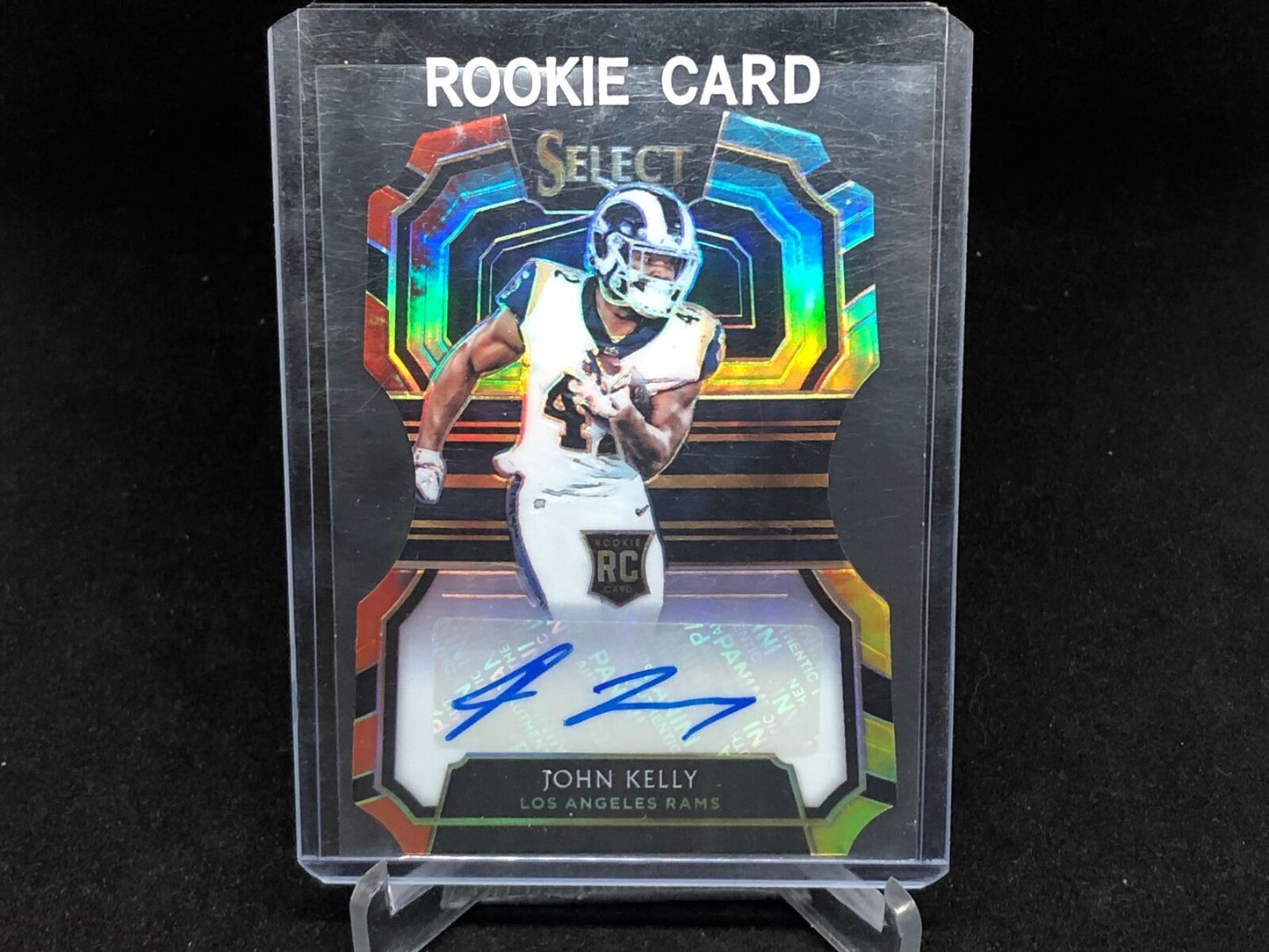 JOHN KELLY 2018 PANINI SELECT TIE DYE PRIZM DIE CUT AUTO RC #D 2/25