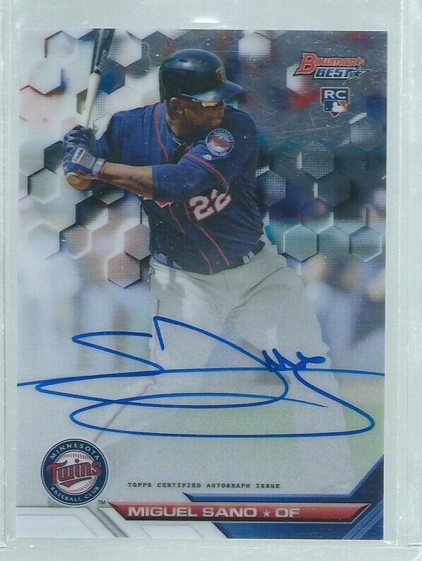 MIGUEL SANO 2016 BOWMAN'S BEST ON CARD AUTO ROOKIE RC