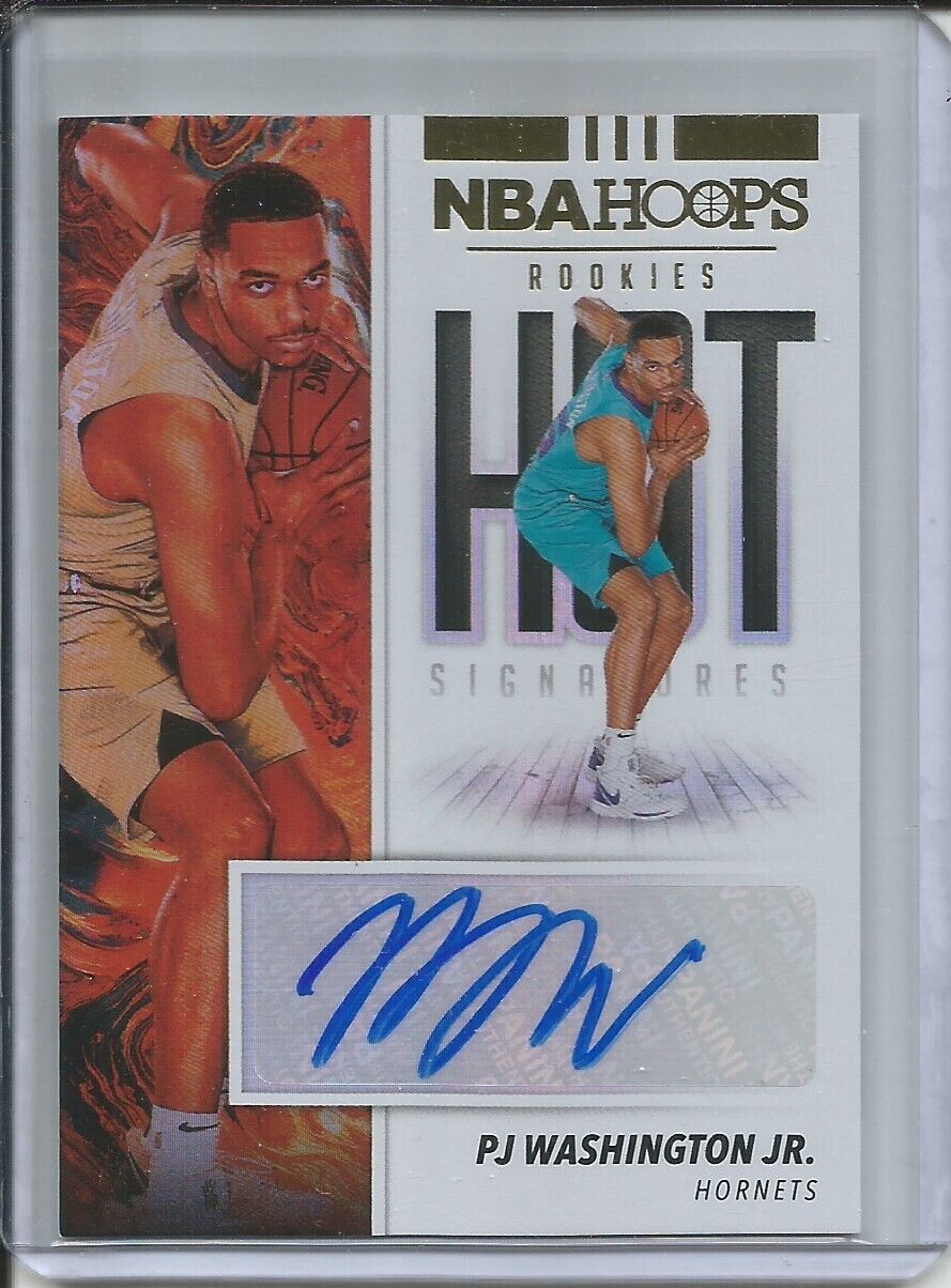 PJ WASHINGTON JR 2019-20 PANINI HOOPS HOT SIGNATURES ROOKIE HORNETS AUTO RC