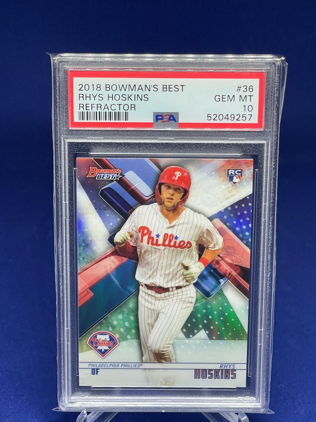 RHYS HOSKINS 2018 BOWMANS BEST REFRACTOR ROOKIE RC #36 PSA 10 GEM MINT