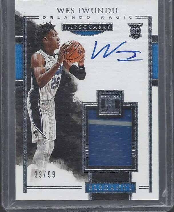 WES IWUNDU 2017-18 PANINI IMPECCABLE ELEGANCE RPA PATCH AUTO RC #D 33/99