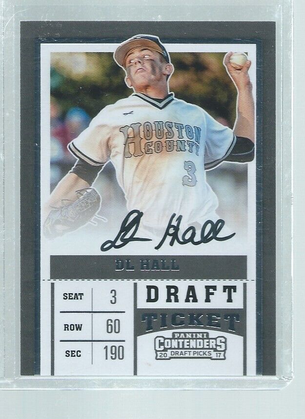 DL HALL 2017 CONTENDERS DRAFT TICKET ON CARD AUTO PROSPECT #33