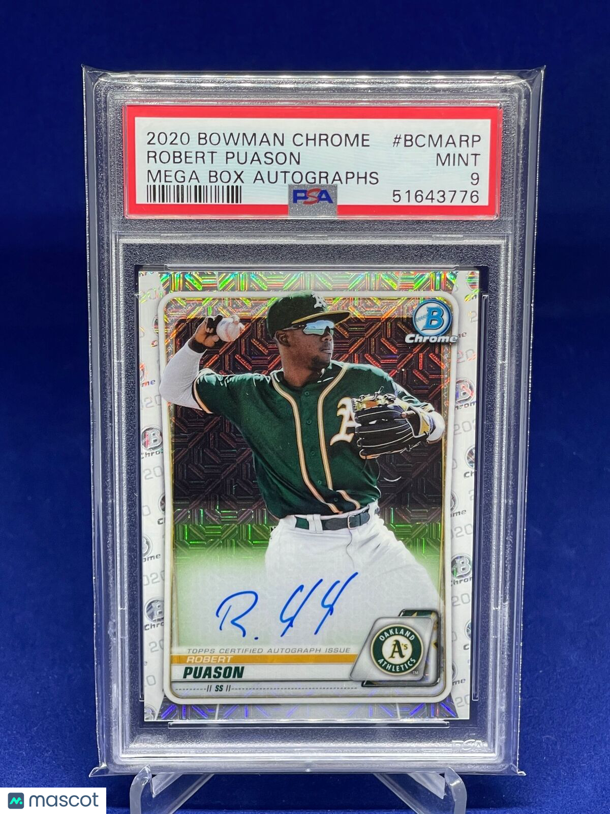 ROBERT PUASON 2020 BOWMAN CHROME MEGA BOX AUTO PROSPECT PSA 9 MINT