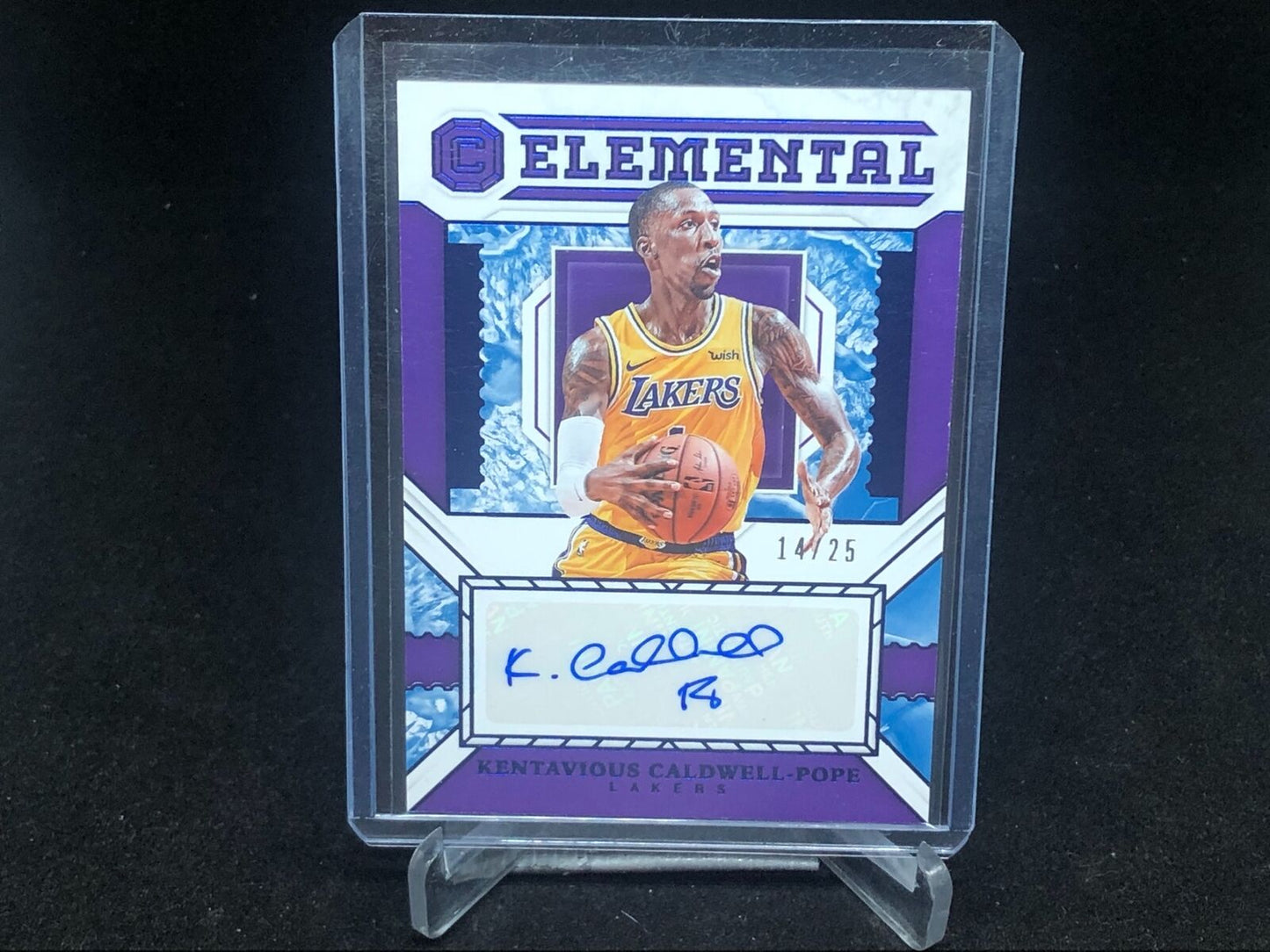 KENTAVIOUS CALDWELL POPE 2018-19 CORNERSTONES BLUE ELEMENTAL AUTO #D 14/25