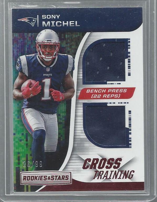 1/1 SONY MICHEL 2018 ROOKIES & STARS CROSS TRAINING JERSEY RC #D 26/99 JSY #26 !