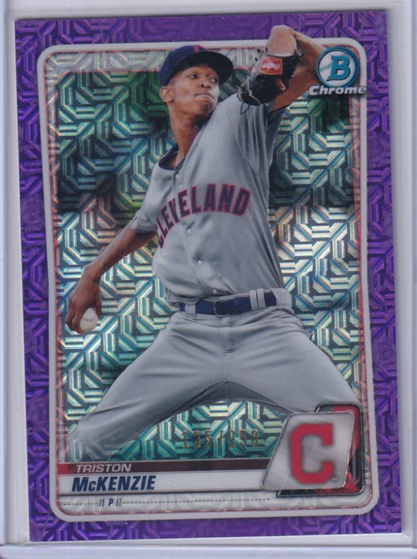 TRISTON MCKENZIE 2020 BOWMAN CHROME PURPLE MEGA BOX MOJO REFRACTOR #D 125/250