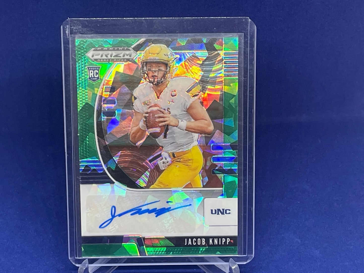 JACOB KNIPP 2020 PANINI PRIZM DRAFT PICKS GREEN CRACKED ICE AUTO RC #D 14/18