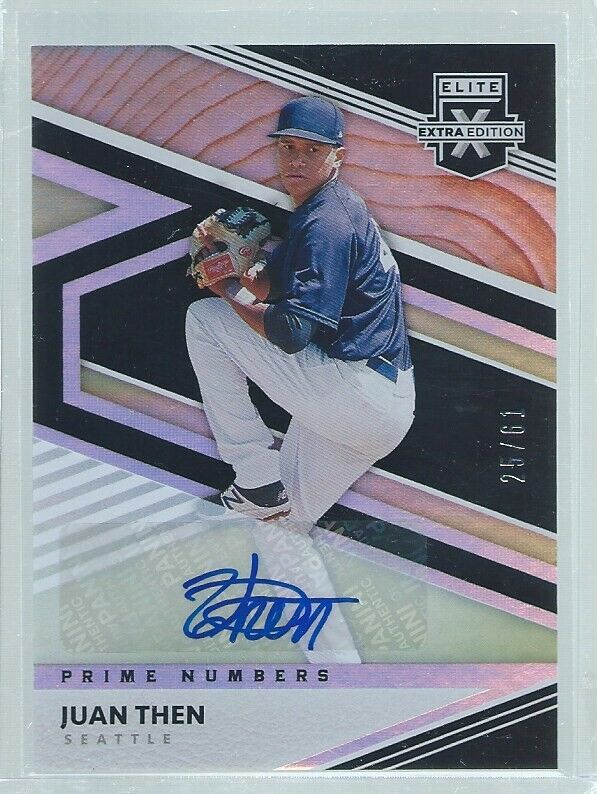 JUAN THEN 2020 ELITE EXTRA EDITION PRIME NUMBERS ON CARD AUTO PROSPECT #D 25/61
