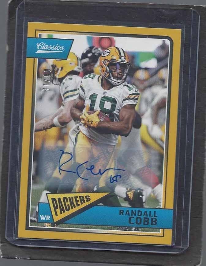 RANDALL COBB 2018 CLASSICS GOLD GREEN BAY PACKERS AUTO #D 6/15