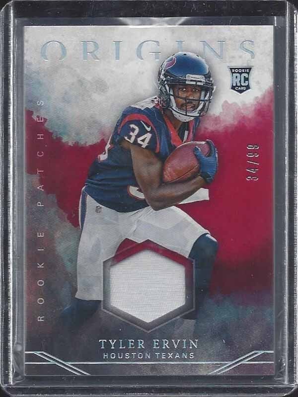 1/1 TYLER ERVIN 2016 PANINI ORIGINS RED ROOKIE PATCH RC #D 34/99 HIS JERSEY #34!