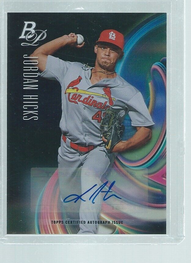 JORDAN HICKS 2018 BOWMAN PLATINUM AUTO PROSPECT