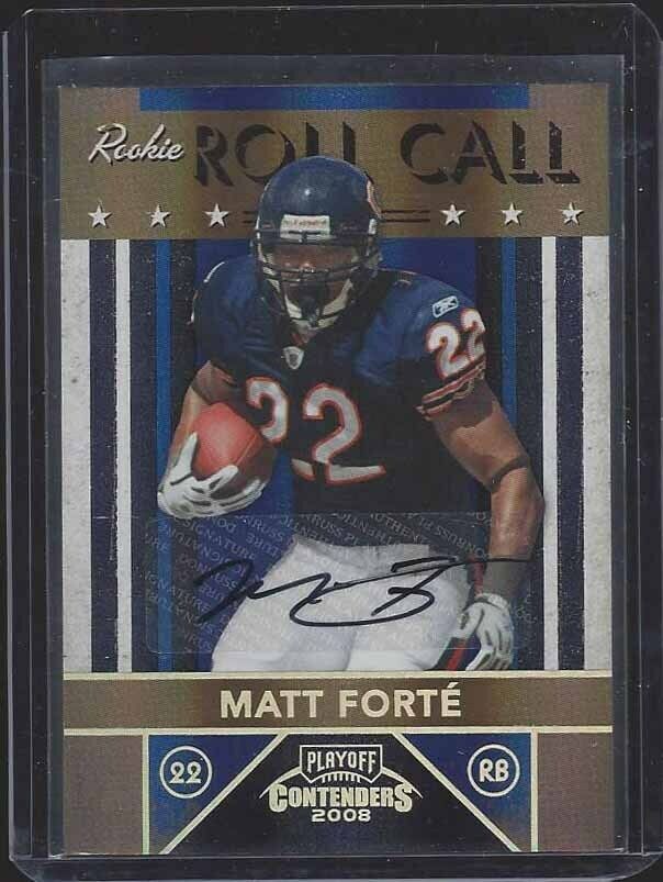 MATT FORTE 2008 PLAYOFF CONTENDERS ROOKIE ROLL CALL AUTO RC #D 9/25