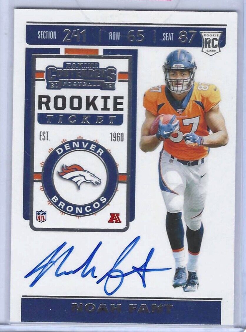 NOAH FANT 2019 PANINI CONTENDERS ROOKIE TICKET ON CARD AUTO RC #124