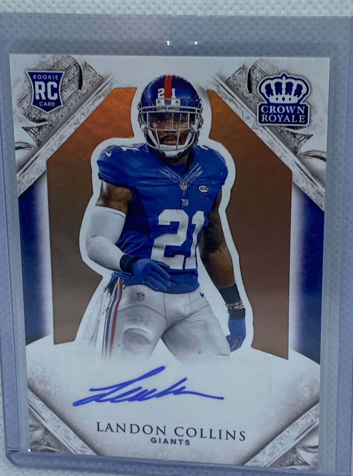 LANDON COLLINS 2015 PANINI CROWN ROYALE BRONZE AUTO RC #D 82/199