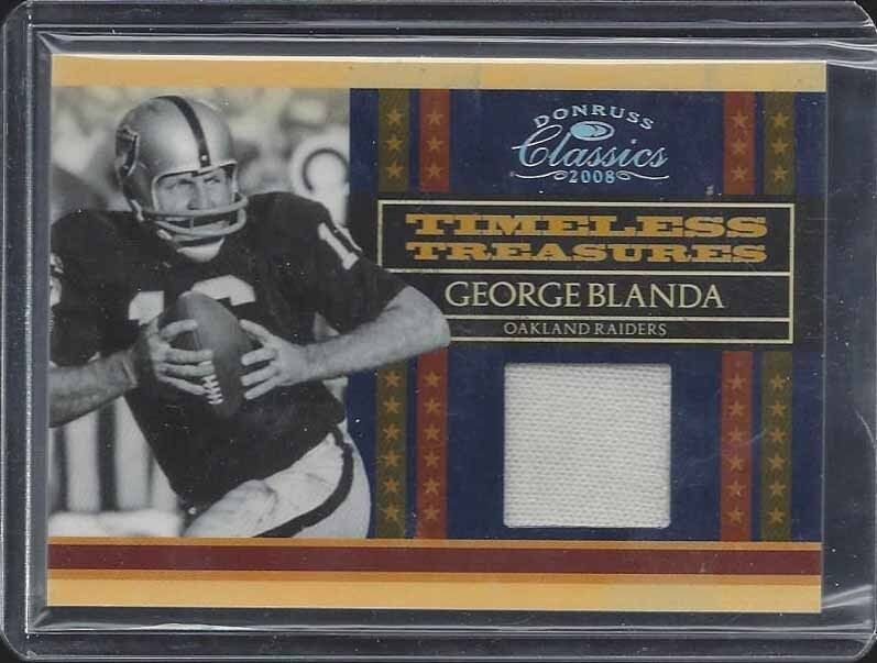 1/1 GEORGE BLANDA 2008 CLASSICS TIMELESS TREASURES JERSEY #D 16/250 HIS JSY #16!