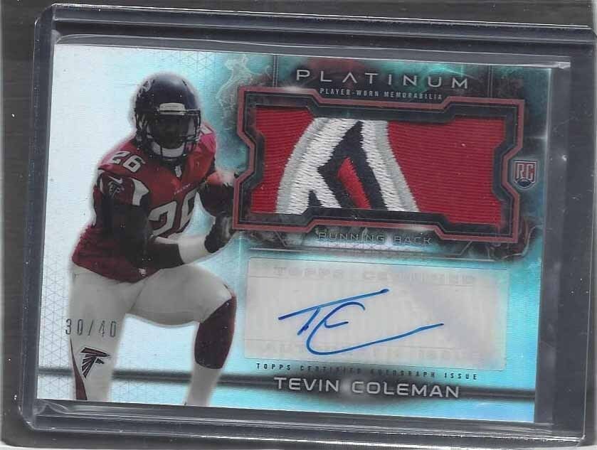 TEVIN COLEMAN 2015 TOPPS PLATINUM RETAIL RPA REFRACTOR LOGO PATCH AUTO RC #D /40