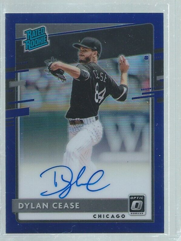 DYLAN CEASE 2020 DONRUSS OPTIC PRIZM RATED ROOKIE ON CARD AUTO PURPLE RC #D /125