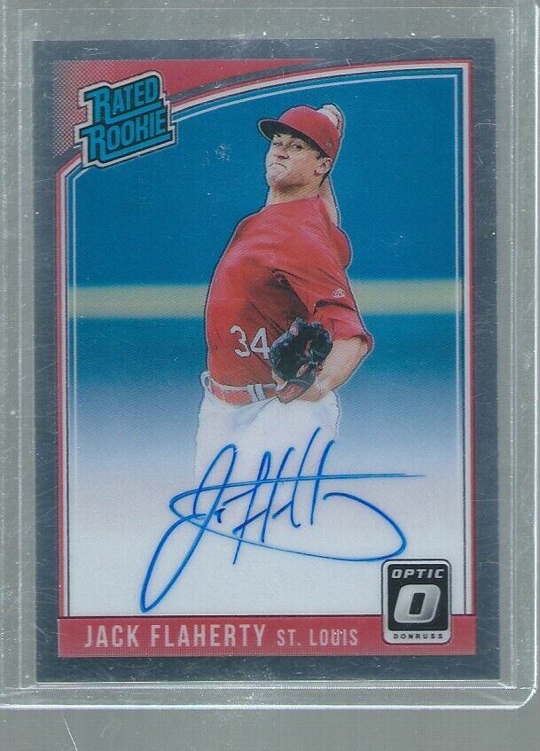 JACK FLAHERTY 2018 DONRUSS OPTIC RATED ROOKIE ON CARD AUTO RC