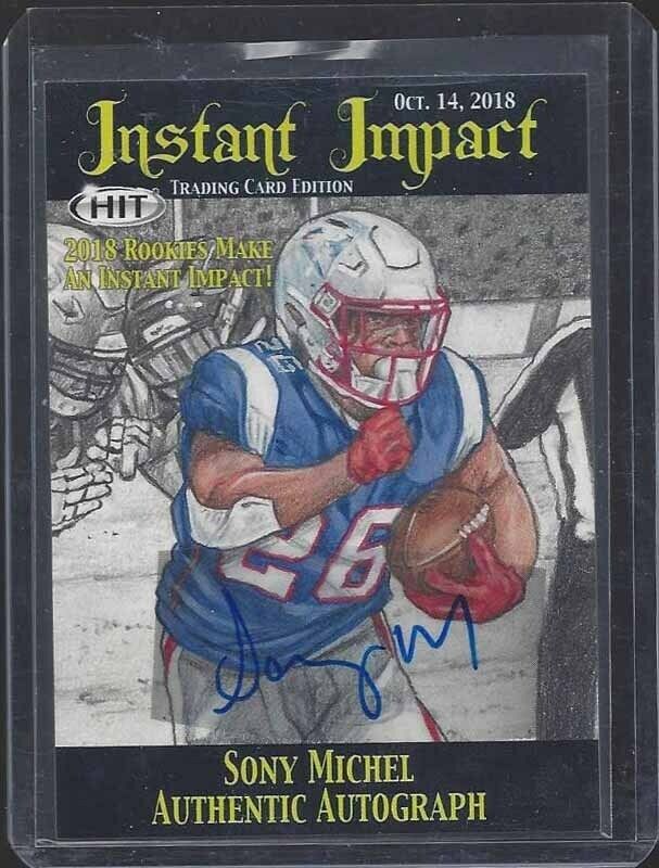 SONY MICHEL 2018 SAGE INSTANT IMPACT ROOKIE AUTO RC