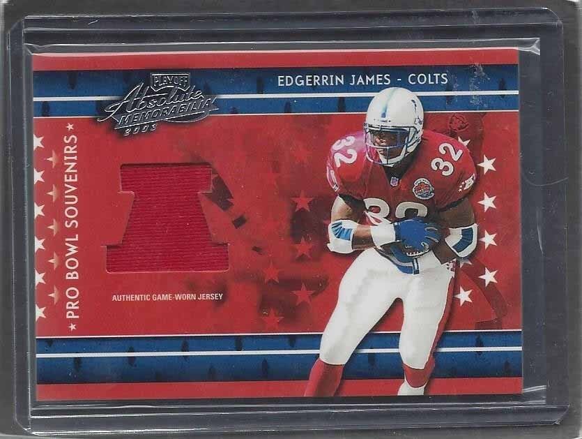 EDGERRIN JAMES 2003 ABSOLUTE PRO BOWL SOUVENIRS GAME USED JERSEY #D 185/300