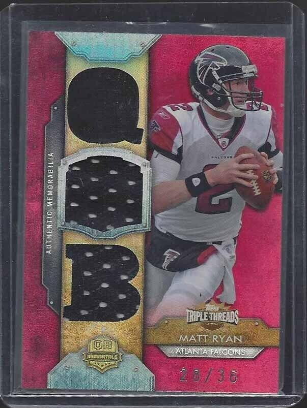 MATT RYAN 2012 TOPPS TRIPLE THREADS RED TRIPLE JERSEY #D 28/36