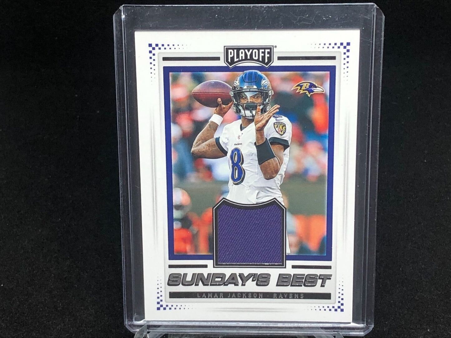 LAMAR JACKSON 2020 PANINI PLAYOFF SUNDAYS BEST JERSEY RELIC