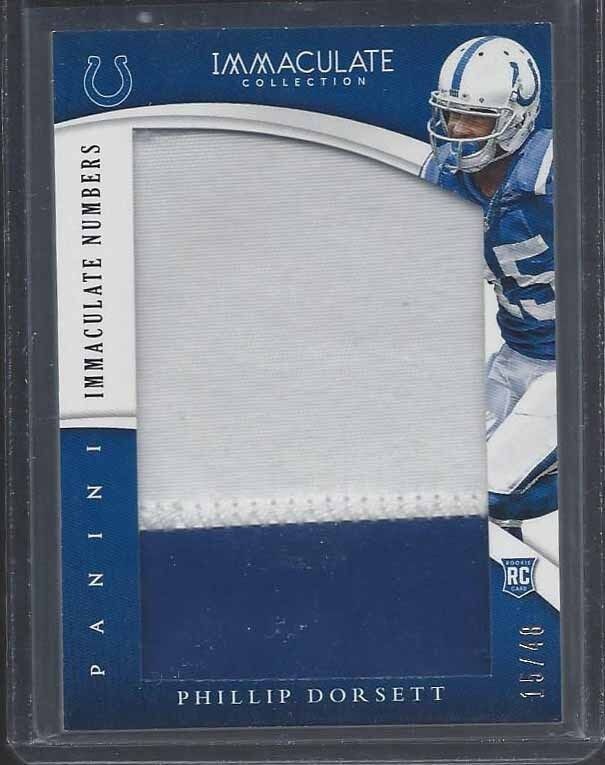 1/1 PHILLIP DORSETT 2015 IMMACULATE NUMBERS JUMBO PATCH RC #D 15/48 HIS JSY #15!