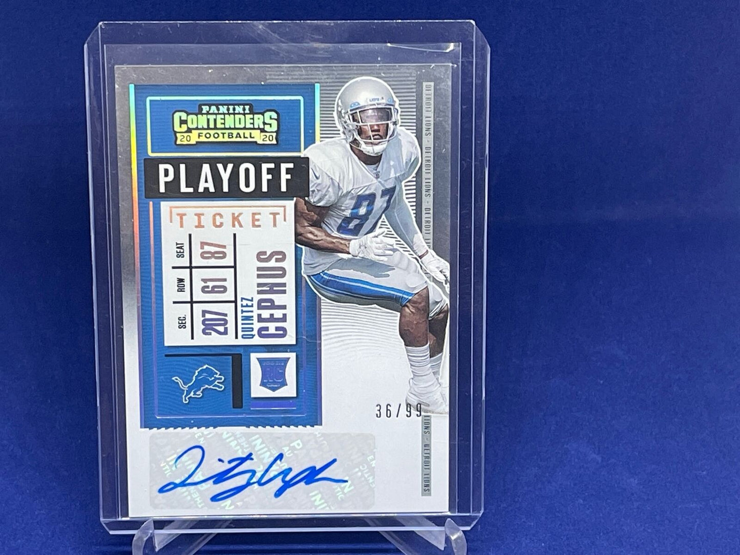 QUINTEZ CEPHUS 2020 PANINI CONTENDERS PLAYOFF TICKET AUTO RC #D 36/99