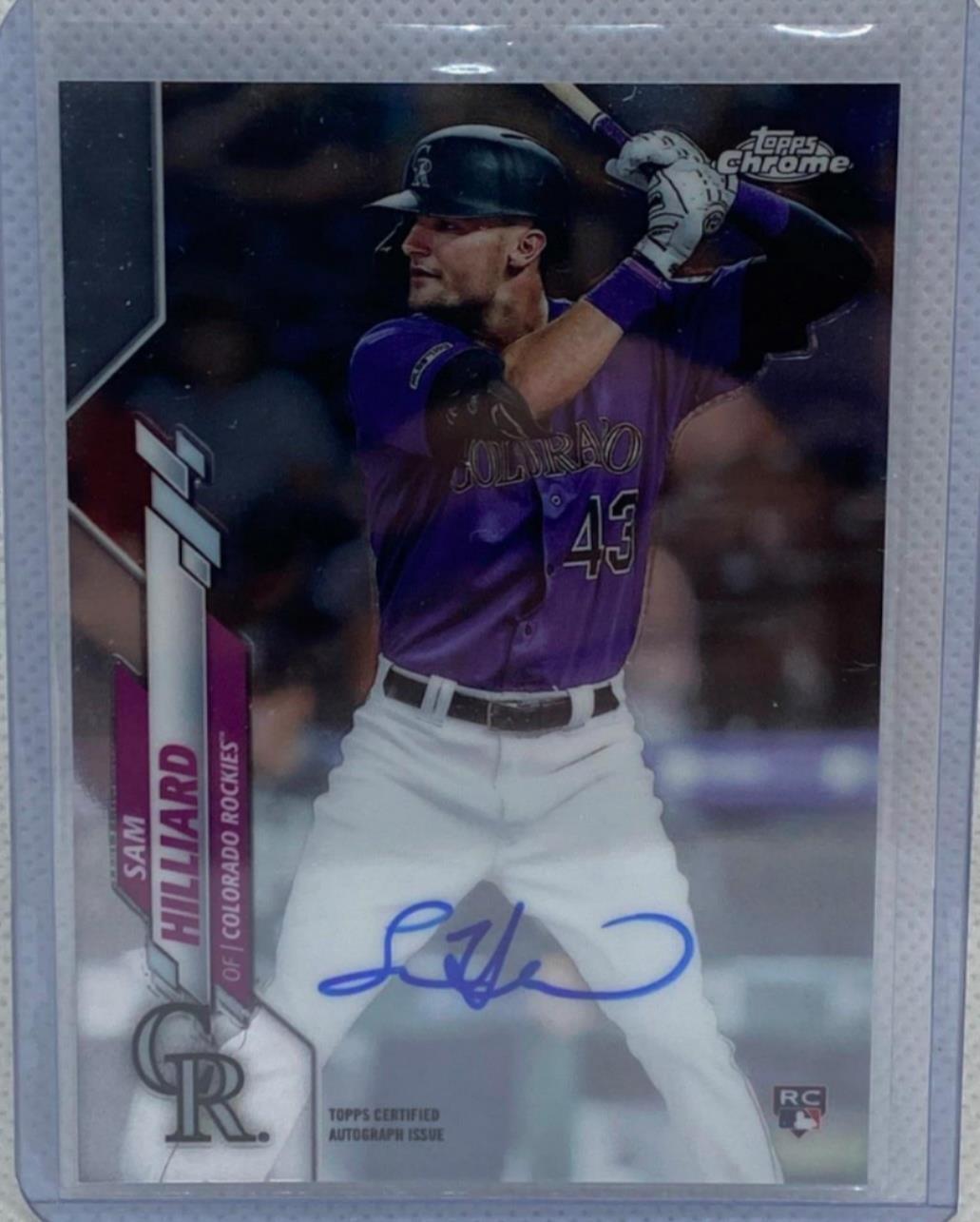 SAM HILLARD 2020 TOPPS CHROME ON CARD ROOKIE AUTO RC #RA-SH