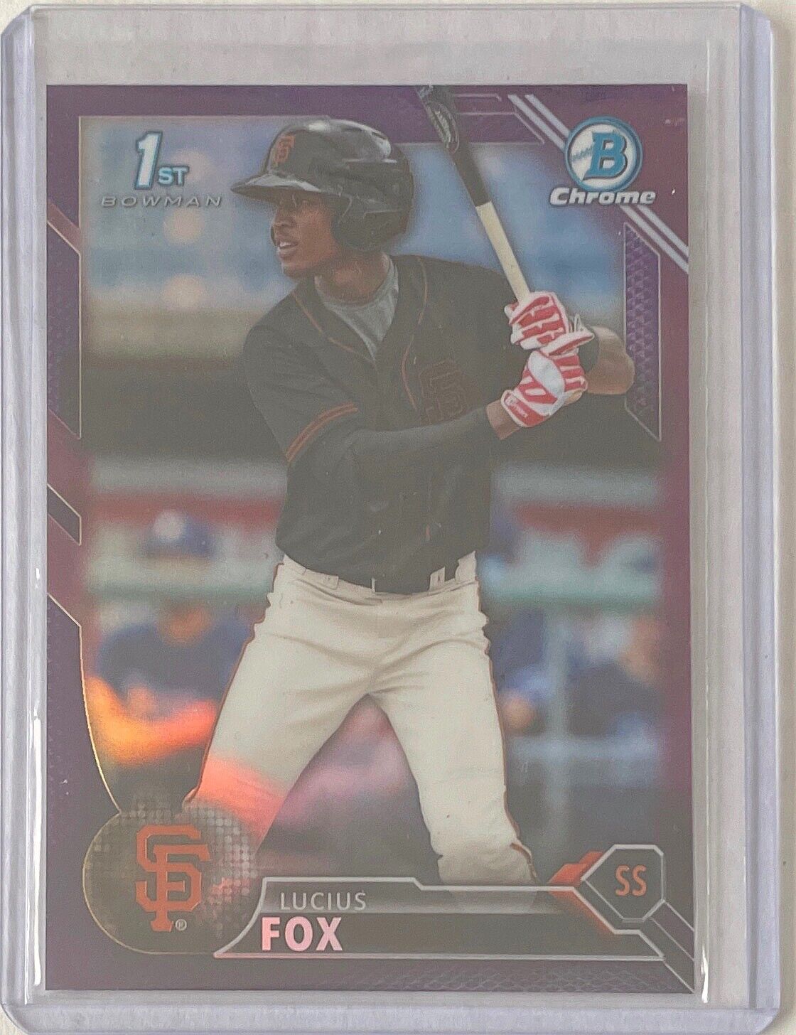 LUCIUS FOX 2016 BOWMAN CHROME 1ST PROSPECT PURPLE REFRACTOR #D 159/250