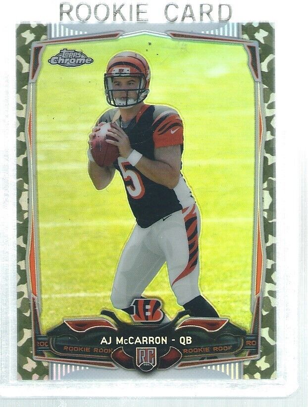 AJ MCCARRON 2014 TOPPS CHROME CAMO REFRACTOR ROOKIE RC #D 474/499