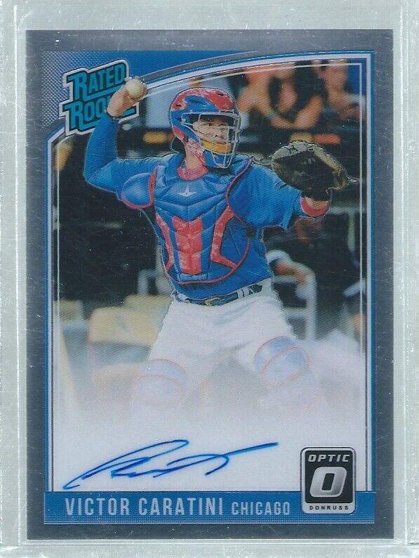 VICTOR CARATINI 2018 DONRUSS OPTIC RATED ROOKIE ON CARD AUTO RC