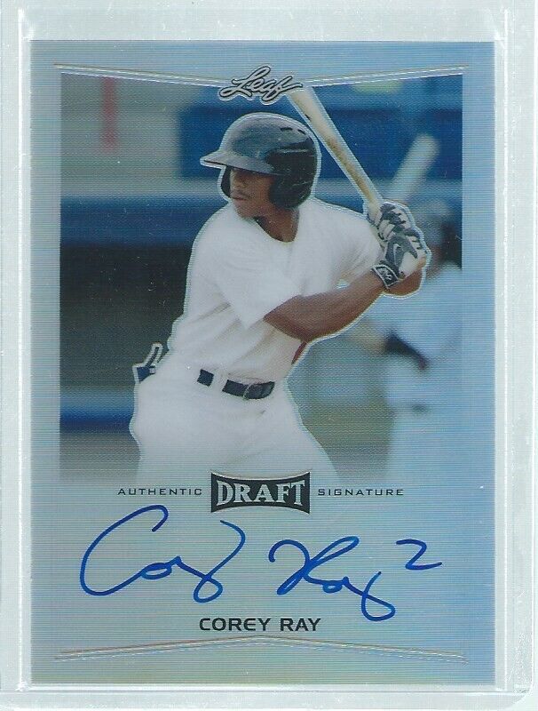 COREY RAY 2018 LEAF DRAFT ON CARD AUTO REFRACTOR PROSPECT