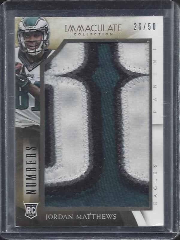 JORDAN MATTHEWS 2014 IMMACULATE NUMBERS JUMBO 4 COLOR SICK NUMBER PATCH RC /50