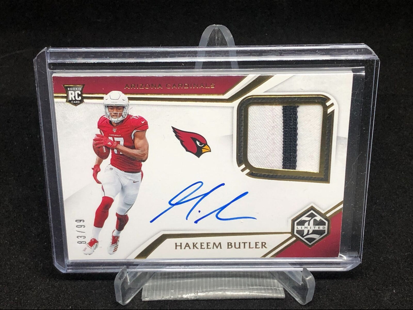 HAKEEM BUTLER 2019 PANINI LIMITED 2 CLR PATCH ON CARD AUTO RC #D 83/99