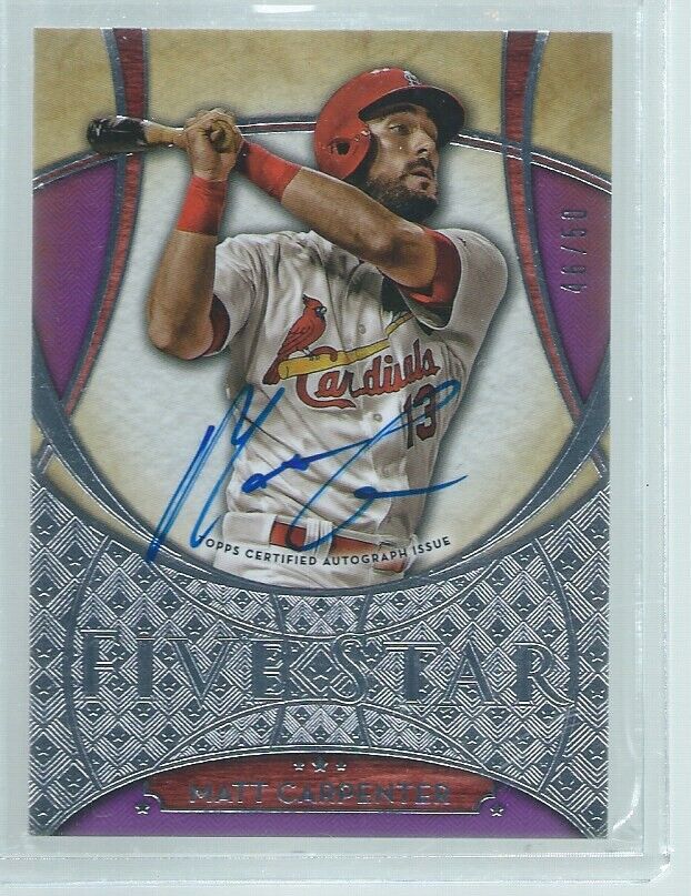 MATT CARPENTER 2017 TOPPS FIVE STAR PURPLE ON CARD AUTO #D 46/50