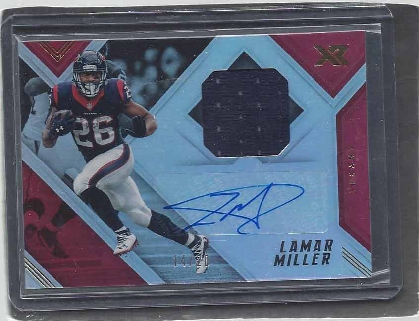 LAMAR MILLER 2017 PANINI XR TEXANS JERSEY AUTO #D 14/20