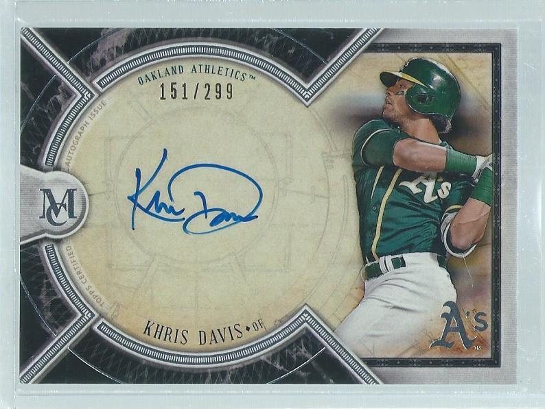 KHRIS DAVIS 2018 TOPPS MUSEUM COLLECTION ON CARD AUTO #D 151/299