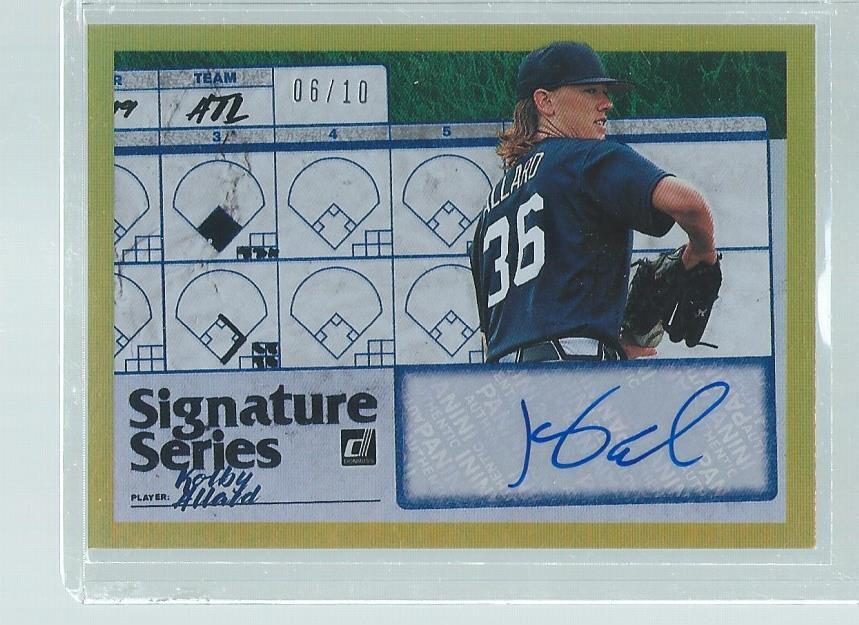 KOLBY ALLARD 2019 DONRUSS SIGNATURE SERIES AUTO GOLD PROSPECT #D 6/10
