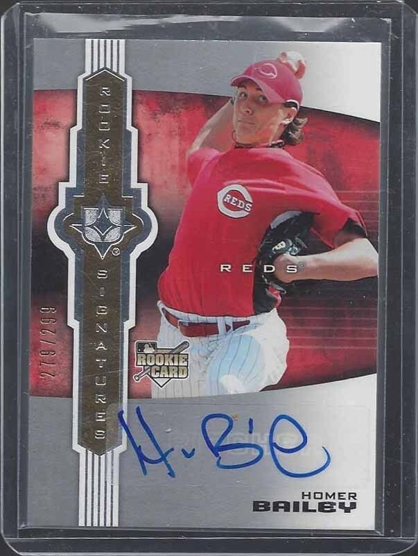 HOMER BAILEY 2007 ULTIMATE COLLECTION REDS ROOKIE SIGNATURES AUTO RC #D 279/299