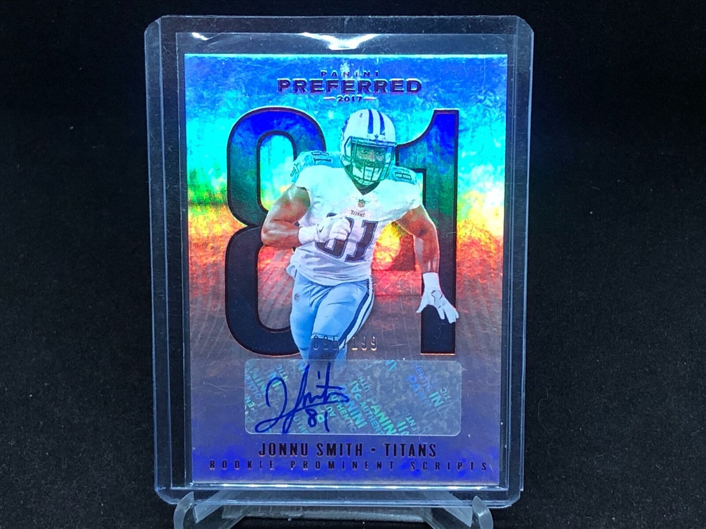 JONNU SMITH 2017 PANINI PREFERRED PROMINENT SCRIPTS RED AUTO RC #D /199
